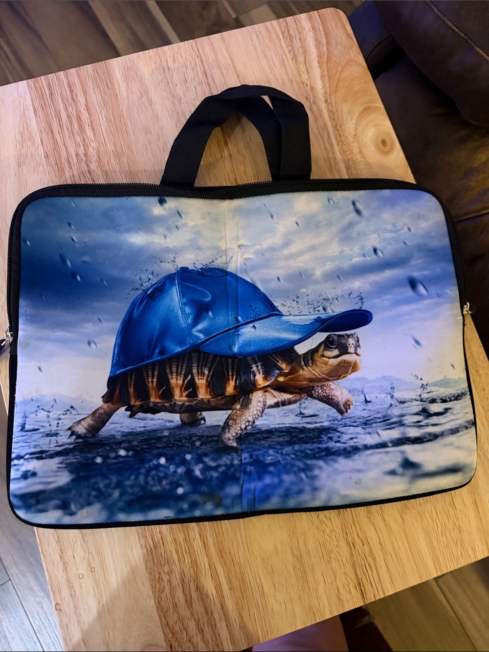 Blue Turtle Print Laptop Sleeve